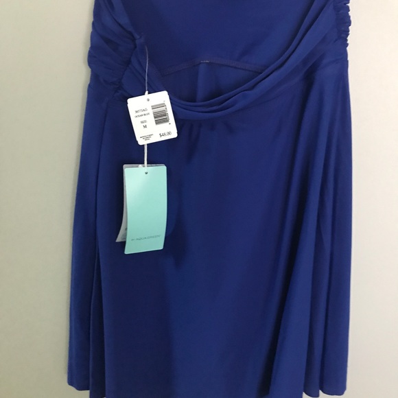 New Eco strapless bandeau shirt blue swim coverup - Picture 5 of 6